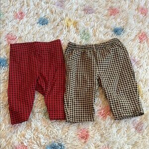 Carter’s Houndstooth Baby Pants Set - Red and Black, Tan and Black - Newborn